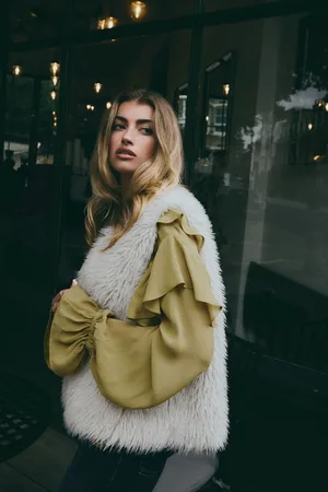 Next Ecru Faux Fur Gilet