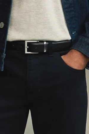 Next Textured Metal Keeper Leather Belt
