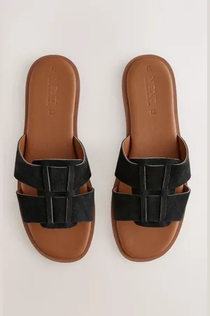 Next Leather Standard/Wide Fit Forever Comfort Slot Mule Sandals