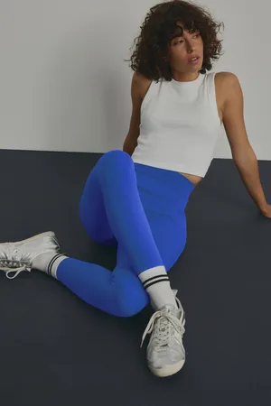 Next Cobalt Ribbed Seamless High Waist Leggings