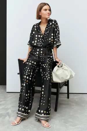 Next Spot Wide Leg Satin Trousers