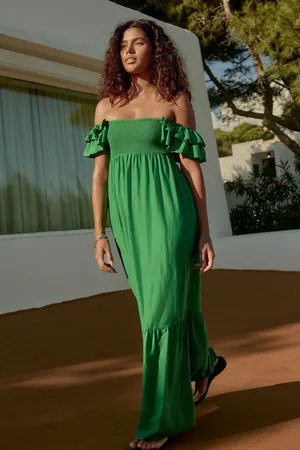 Next Ruffle Sleeve 100% Cotton Midi Dress