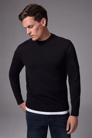Next Plain Regular Fit Cotton Rich Crew Jumper