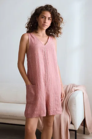 Next Stripe 100% Linen Playsuit