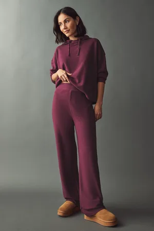 Next Burgundy Red Cosy Soft Touch Co-ord Wide Leg Trousers