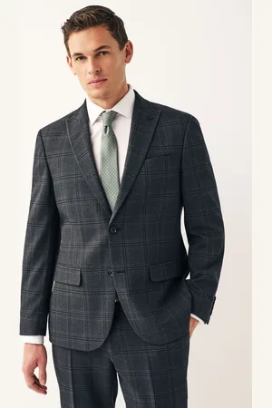 Next Charcoal Regular Fit Check Suit:Jacket