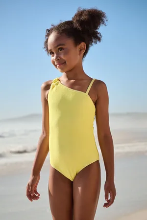 Next Yellow One Shoulder Textured Swimsuit (3-16yrs)