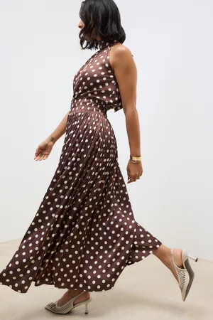 Next Glossy Satin Polka Dot Maxi Skirt