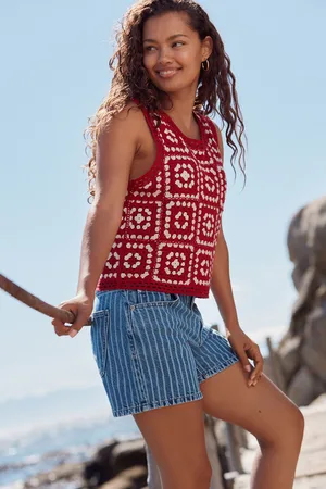 Next Stripe 100% Cotton Rigid Denim Shorts