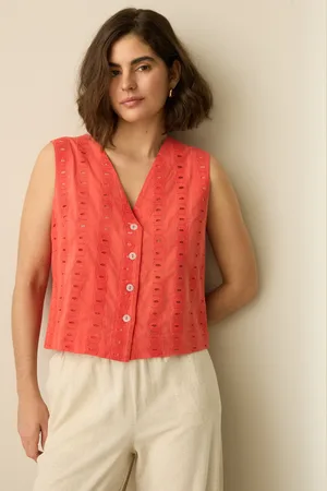 Next Red Broderie Waistcoat