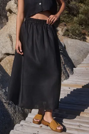 Next 100% Linen Midi Skirt