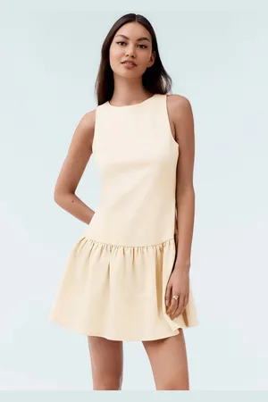 Next Pastel Yellow Sleeveless Jersey Drop Waist Mini Dress