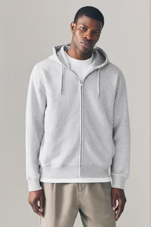 Next Marl Cotton-Rich Jersey Zip Up Hoodie