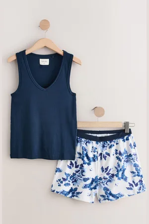 Next Floral Cotton Rib Vest Short Set Pyjamas