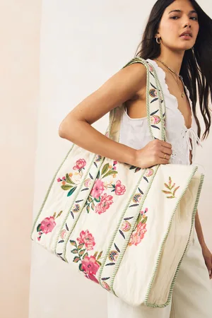 Next Floral Quilted Shoulder 100% Cotton Bag