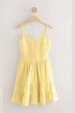 Next Yellow 100% Cotton Jersey Mini Dress