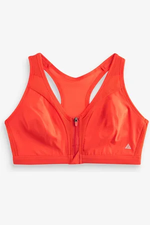 Next Red Active Sports High Impact Dry Tech Zip Front Bra B-GG