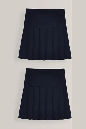 Next Blue Regular Waist Pleated School Skirts 2 Pack (3-16yrs)