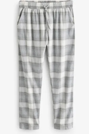 Next Stone/ Check Signature Premium Pyjama Bottoms with Wool