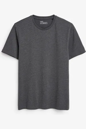 Next Charcoal Marl Regular Fit Essential Crew Neck Cotton T-Shirt