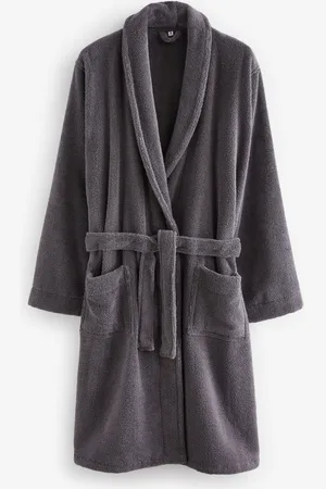 Next Charcoal Cotton Towelling Dressing Gown