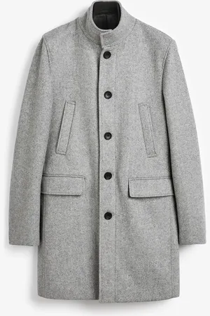 Next Light Wool Blend Mock Gilet Herringbone Padded Coat