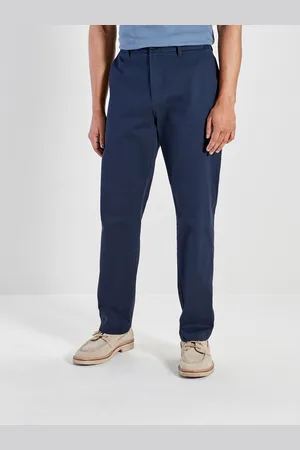 Next Blue Straight Fit Stretch Printed Soft Touch Chino Trousers