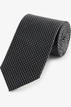 Next Charcoal Silk Textured Tie