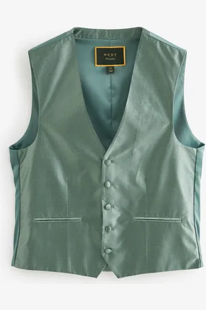 Next Sage Textured Silk Waistcoat