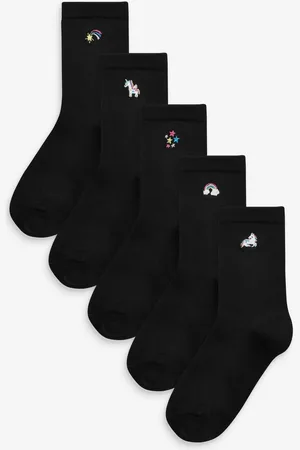 Next 5 Pack Bamboo Rich Unicorn Embroidered Ankle Socks