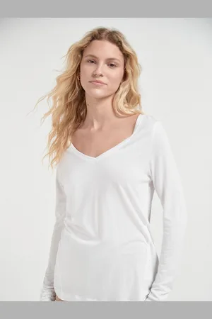 Next Print Slouch V-Neck Long Sleeve T-Shirt