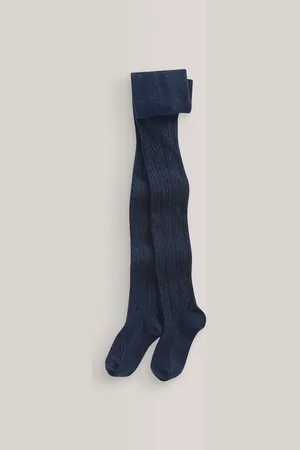 Next Blue Cotton Rich Cable Tights