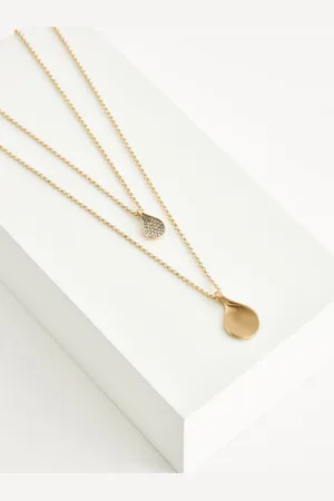 Next Tone Sparkle Petal Layered Necklace