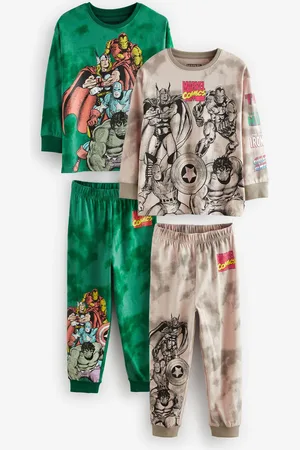 Next Marvel Green/ Tie Dye Long Sleeve Pyjamas 2 Pack (5-16yrs)