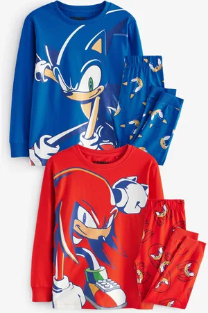 Next /Red Sonic and Knuckles Long Leg Pyjamas 2 Pack (3-14yrs)