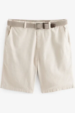 Next Linen Cotton Chino Shorts with Belt Included