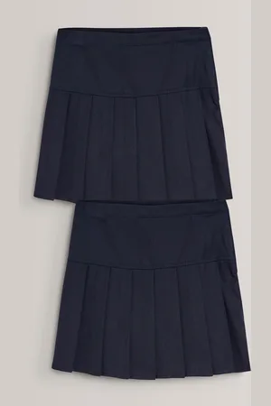 Next Blue Longer Length Regular Waist Pleated School Skirts 2 Pack (3-16yrs)