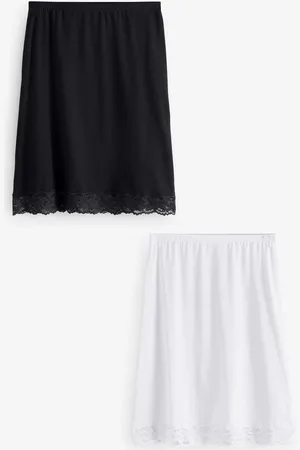 Next /White Long Cotton Short Half Slips 2 Pack