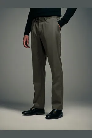 Next Khaki Elasticated Waist TENCEL Blend Stretch Chino Trousers