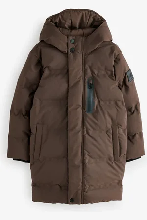 Next Waterproof Longline Fleece Lined Puffer Coat (3-17yrs)