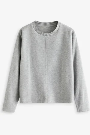 Next Cosy Soft Touch Rib Seam Detail Crew Neck Jumper