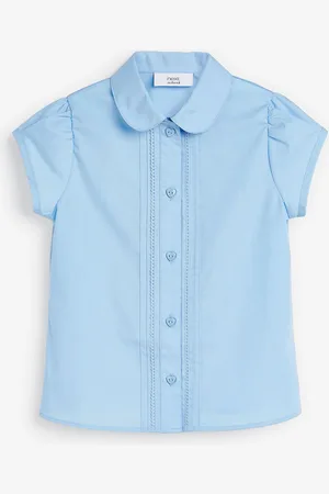 Next Regular Fit Puff Sleeve Lace Trim School Blouse (3-14yrs)