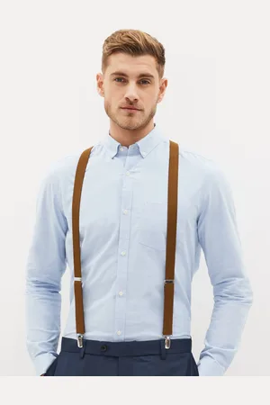 Next Ochre Yellow Herringbone Slim Braces