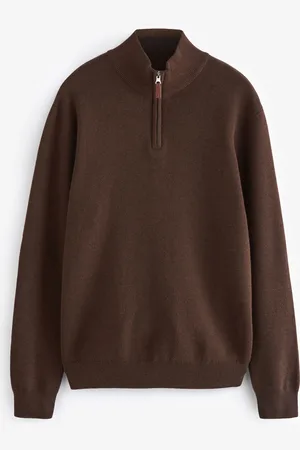 Next Plain Regular Fit 100% Cotton Premium Quarter Zip Jumper