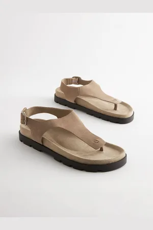 Next Leather Toe Thong Footbed Sandals