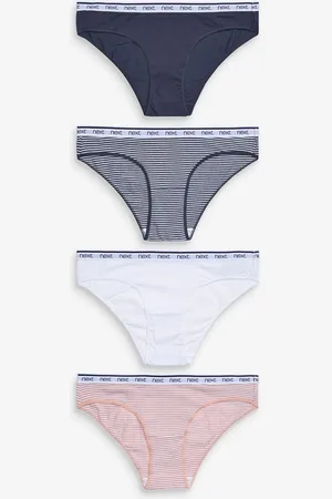 Next Pink/ Stripe Bikini Logo Knickers 4 Pack