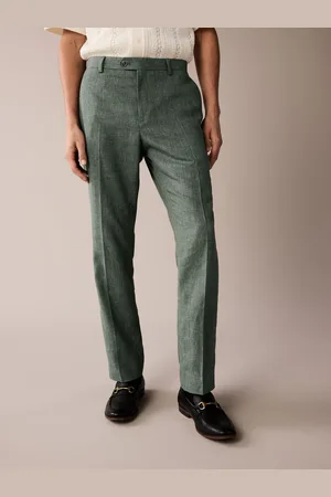 Next Linen Blend Tailored Fit Suit Trousers