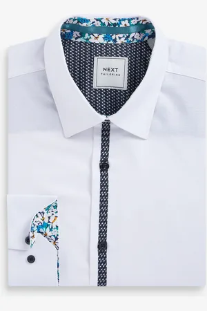 Next Single Cuff Trimmed Formal Oxford Shirt