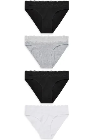 Next White/ /Grey Bikini Lace Knickers 4 Pack