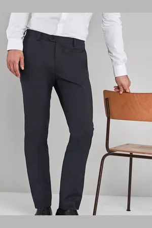 Next Blue Skinny Fit Stretch Smart Trousers